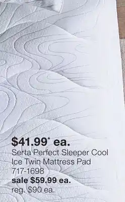 JC Penney Serta Perfect Sleeper Cool Ice Twin Mattress Pad offer