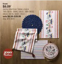 JC Penney Jenny Martinez Table Linens offer