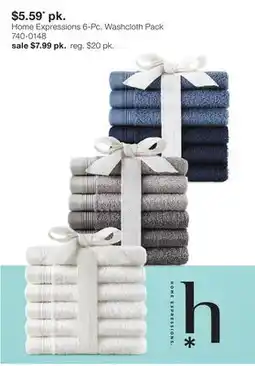 JC Penney Home Expressions 6-Pc. Washcloth Pack offer
