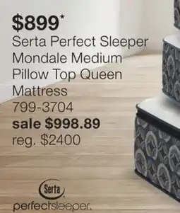 JC Penney Serta Perfect Sleeper Mondale Medium Pillow Top Queen Mattress offer
