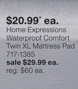 JC Penney Home Expressions Waterproof Comfort Twin XL Mattress Pad offer