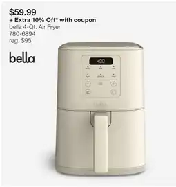 JC Penney bella 4 Qt. Air Fryer offer