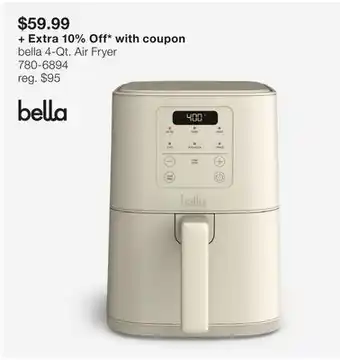 JC Penney bella 4 Qt. Air Fryer offer