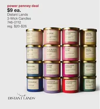 JC Penney Distant Lands 3-Wick Candles offer