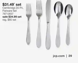 JC Penney Cambridge 20-Pc. Flatware Set offer