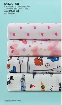 JC Penney Ink + ivy Kids Twin Sheet Set offer