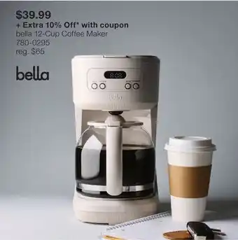 JC Penney bella 12-Cup Coffee Maker offer