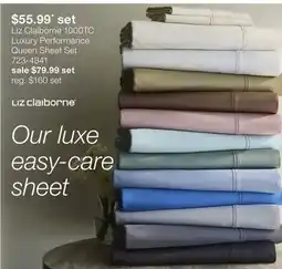 JC Penney Liz Claiborne 1000TC Luxury Performance Queen Sheet Set offer