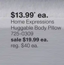 JC Penney Home Expressions Huggable Body Pillow offer