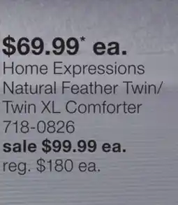 JC Penney Home Expressions Natural Feather Twin/ Twin XL Comforter offer