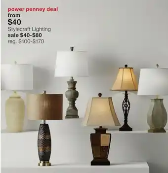 JC Penney Stylecraft Lighting offer