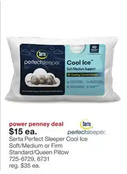 JC Penney Serta Perfect Sleeper Cool Ice Soft/Medium or Firm Standard Queen Pillow offer