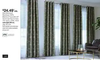 JC Penney Max Blackout Mystique 100% Blackout Faux Silk 84 Grommet-Top Curtain offer