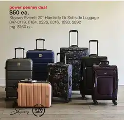 JC Penney Skyway Everett 20 Hardside Or Softside Luggage offer
