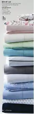 JC Penney Home Expressions Cool And Crisp Cotton Percale Twin Sheet Set offer