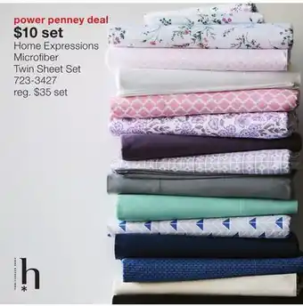 JC Penney Home Expressions Microfiber Twin Sheet Set offer