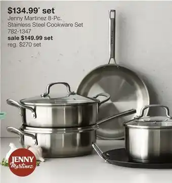 JC Penney Jenny Martinez 8-Pc. Stainless Steel Cookware Set offer