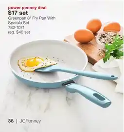 JC Penney Greenpan 8 Fry Pan With Spatula Set offer