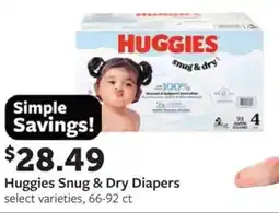 Fareway Huggies snug & dry diapers offer