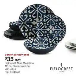 JC Penney Fieldcrest Atlas Medallion 12-Pc. Dinnerware Set offer