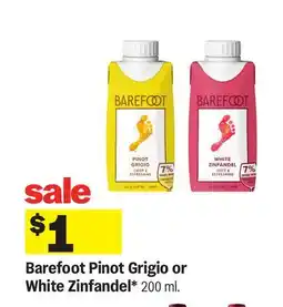 Meijer Barefoot Pinot Grigio or White Zinfandel offer