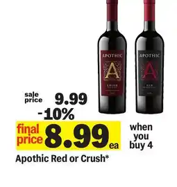 Meijer Apothic Red or Crush offer
