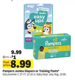 Meijer Pampers Jumbo Diapers or Training Pants offer
