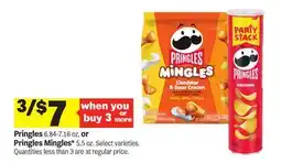 Meijer Pringles 6.84-7.16 oz. or Pringles Mingles* 5.5 oz offer