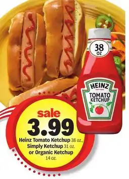 Meijer Heinz Tomato Ketchup 38 oz., Simply Ketchup 31 oz. or Organic Ketchup 14 oz offer