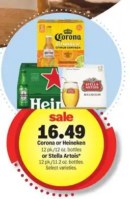 Meijer Corona or Heineken 12 pk./12 oz. bottles or Stella Artois* 12 pk./11.2 oz. bottles offer