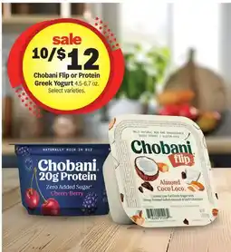 Meijer Chobani Flip or Protein Greek Yogurt offer