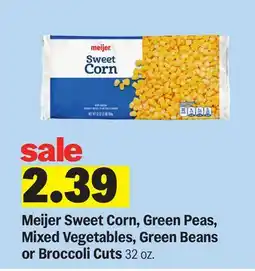 Meijer Meijer Sweet Corn, Green Peas, Mixed Vegetables, Green Beans or Broccoli Cuts offer