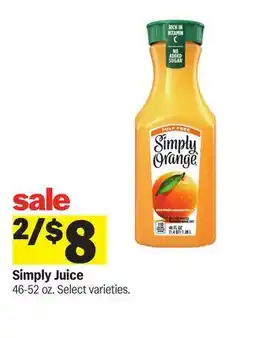 Meijer Simply Juice offer