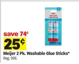 Meijer Meijer 2 Pk. Washable Glue Sticks offer