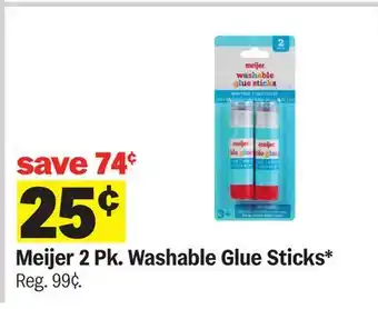 Meijer Meijer 2 Pk. Washable Glue Sticks offer