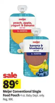 Meijer Meijer Conventional Single Food Pouch offer