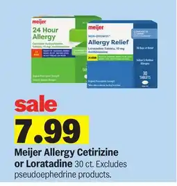 Meijer Meijer Allergy Cetirizine or Loratadine offer