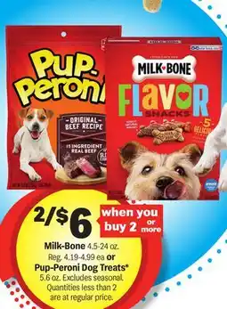 Meijer Milk-Bone 4.5-24 oz. Reg. 4.19-4.99 ea or Pup-Peroni Dog Treats* 5.6 oz offer