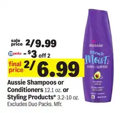 Meijer Aussie Shampoos or Conditioners 12.1 oz. or Styling Products* 3.2-10 oz offer