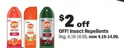 Meijer OFF! Insect Repellents offer