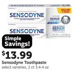 Fareway Sensodyne toothpaste offer