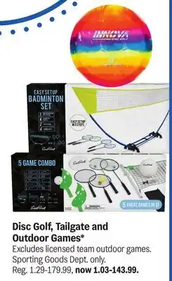Meijer Disc Golf, Tailgate and Outdoor Games offer