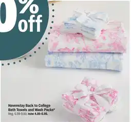 Meijer Havenstay Back to College Bath Towels and Wash Packs offer