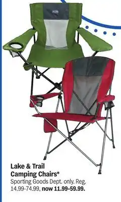 Meijer Lake & Trail Camping Chairs offer