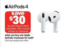 Meijer Apple AirPods 4 Earbuds offer