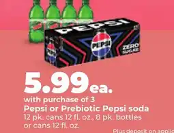 Hy-Vee Pepsi or Prebiotic Pepsi soda offer