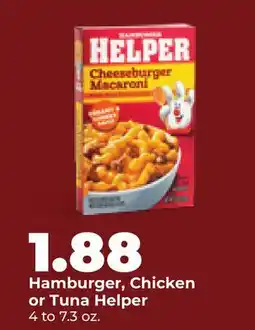 Hy-Vee Hamburger, Chicken or Tuna Helper offer