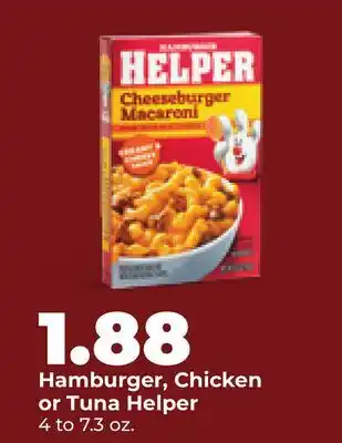 Hy-Vee Hamburger, Chicken or Tuna Helper offer