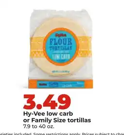 Hy-Vee Hy-Vee low carb or Family Size tortillas offer