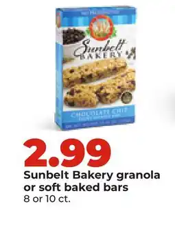 Hy-Vee Sunbelt Bakery granola or soft baked bars offer